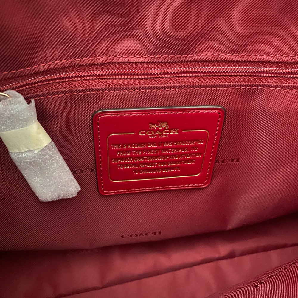 Suede black cherry Coach bag - Picture 5 of 5